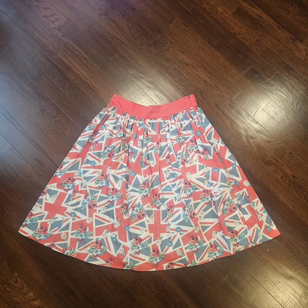 Floral Union Jack Print Skirt